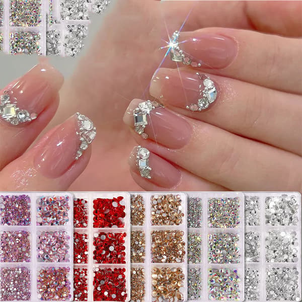 Självhäftande glitterstenar set, 1000 st glitterstenar för pyssel