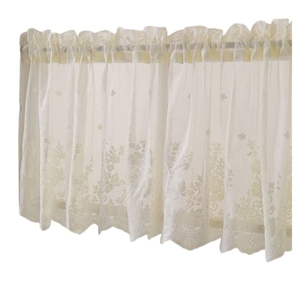 Halvtransparent cafékappa med spetsmönster, 137*90 cm
