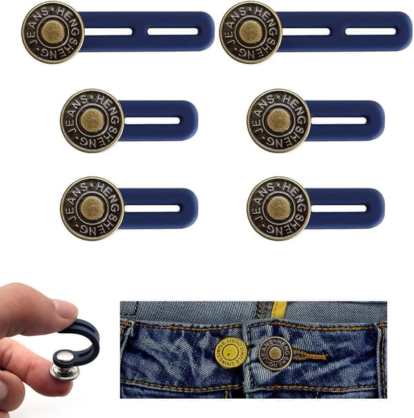 Midjeförlängare med knapp, 6 stycken