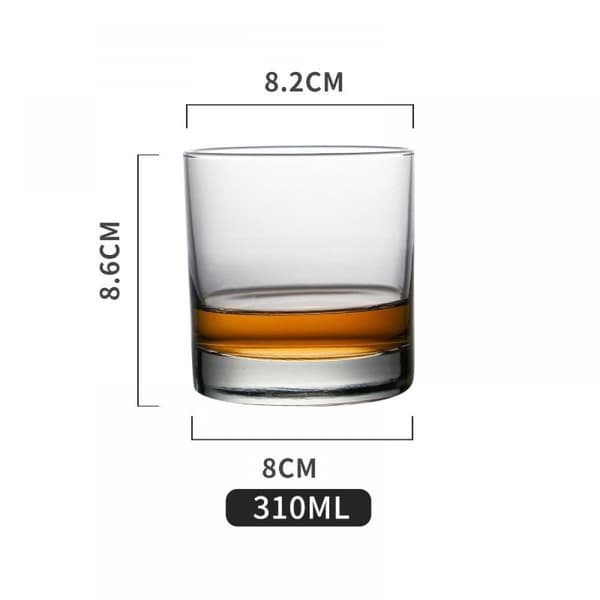 Gammaldags handblåsta whiskyglas, 310 ml