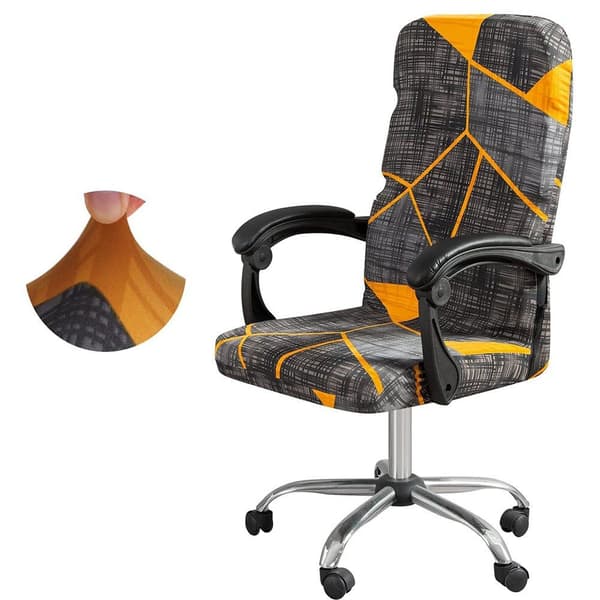 Tvättbart Svängbart Kontorsstolsöverdrag (Orange/Grå, L)