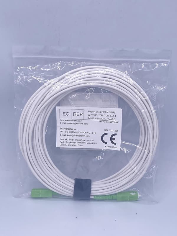 Optisk modem förlängningskabelset, armerad single mode SC patchkabel med flänsanslutning för FTTH FTTB FTTP SC APC 15m / 49.2ft