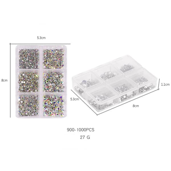 Självhäftande glitterstenar set, 1000 st glitterstenar för pyssel