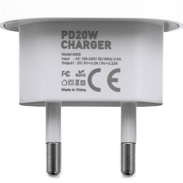 Charger for iPad - Fast Charger - Power Adapter+Cable - 20W USB-C White