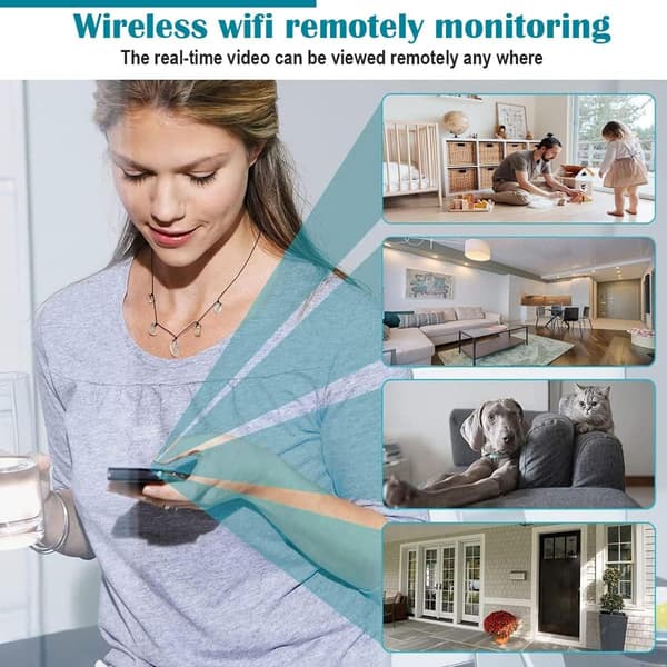 Mini kamera Full HD 1080P WiFi övervakningskamera, 1-pack
