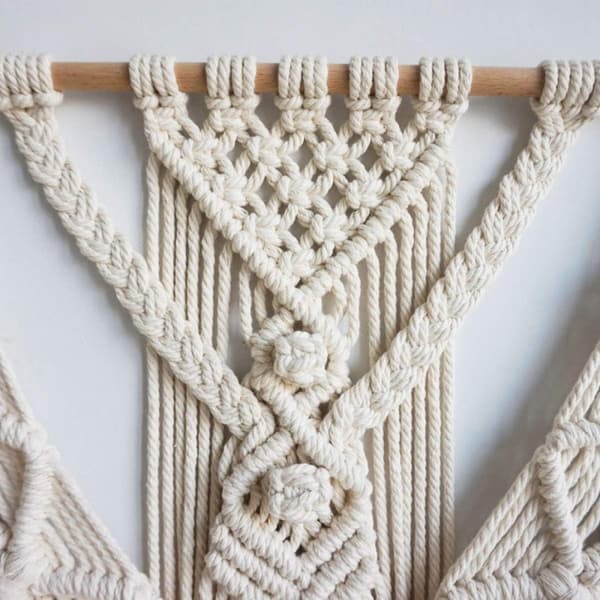 Stor Makramé Väv Tapestry Väggbonad för Sovrumsinredning