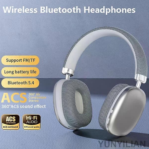 2025 Over-ear Trådlöst Headset, Bluetooth, Stereo Surround, Gaminghörlurar Red