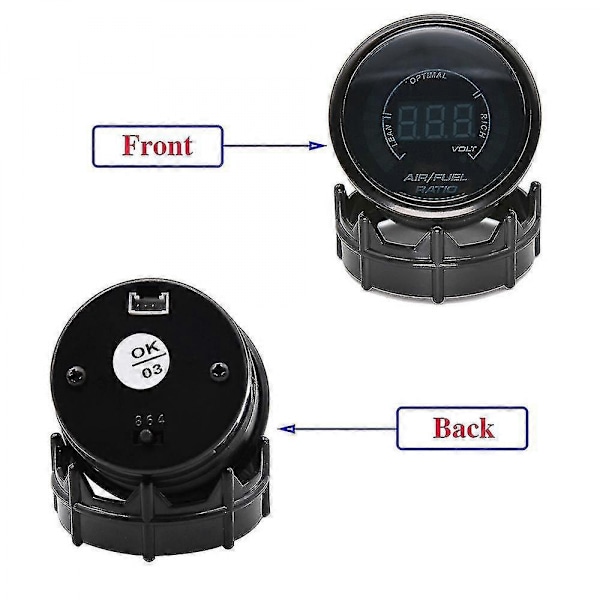 52mm Luft/Bränsleförhållande Mätare med Smalbands O2 Sensor & LED Digital Display