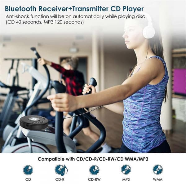 Bärbar CD-spelare, Bluetooth CD-spelare med dubbla högtalare
