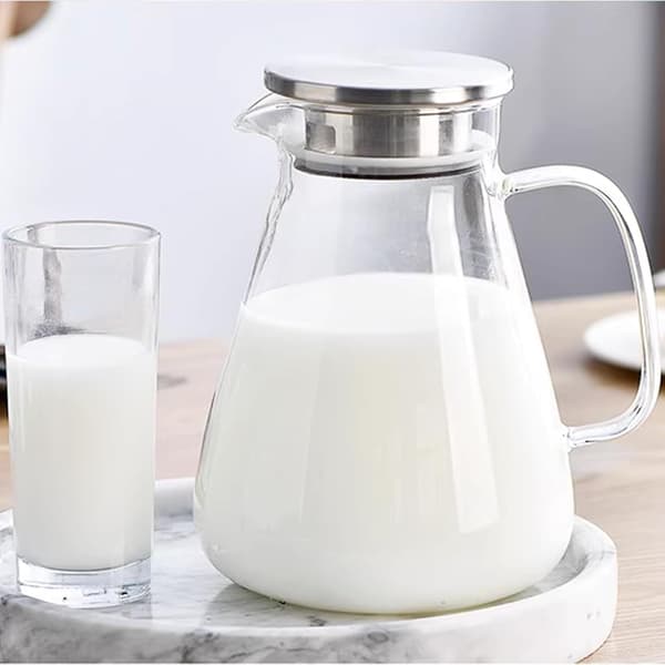 Borosilikatglaskaraff med lock och pip, 2 liter/70oz