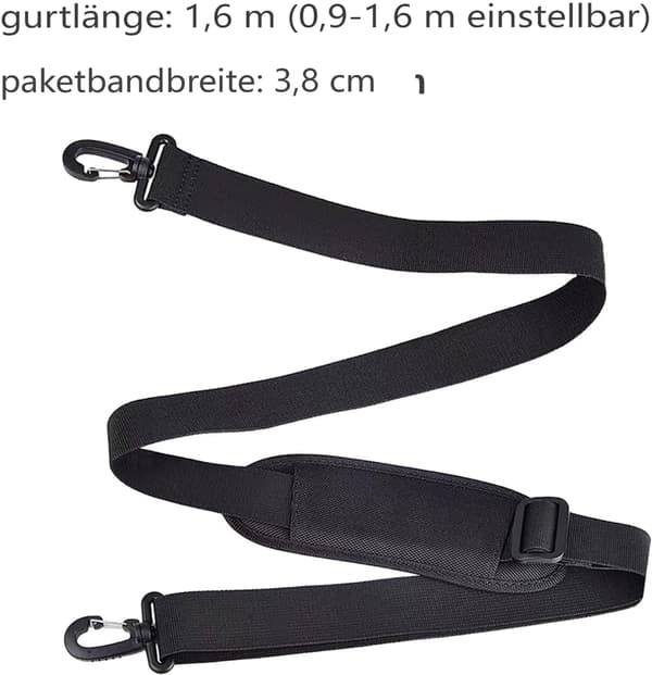 Väskrem, axelrem, justerbar axelrem, 3,8x160 cm
