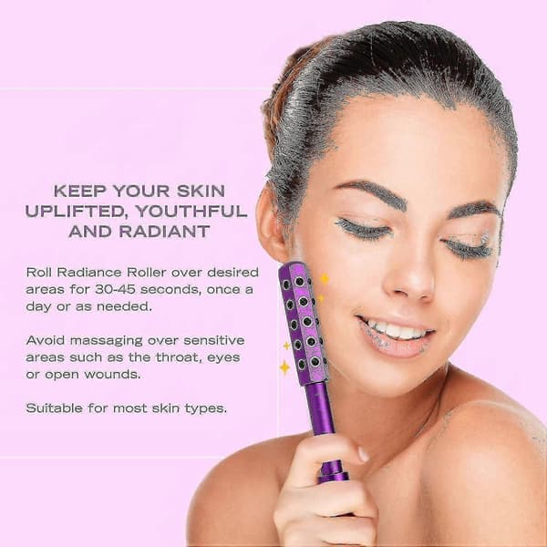 Radiance Roller - Tysk germaniumsten Upplyftande Ansiktsmassager Skönhetsroller (lila)