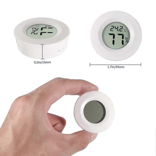 3 st Mini Rund Hygrometer Termometer Digital LCD Monitor Mätare Inomhus Present