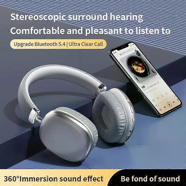 2025 Over-ear Trådlöst Headset, Bluetooth, Stereo Surround, Gaminghörlurar Blue