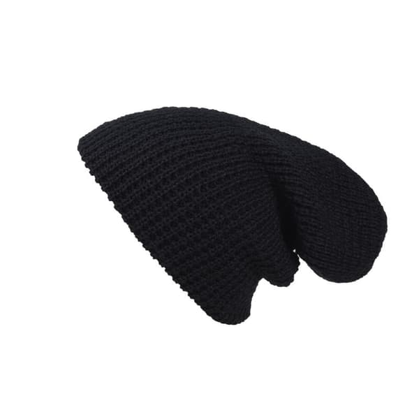 Unisex Grovstickad Mössa, Lång Hängande Mössa, Vintermössa