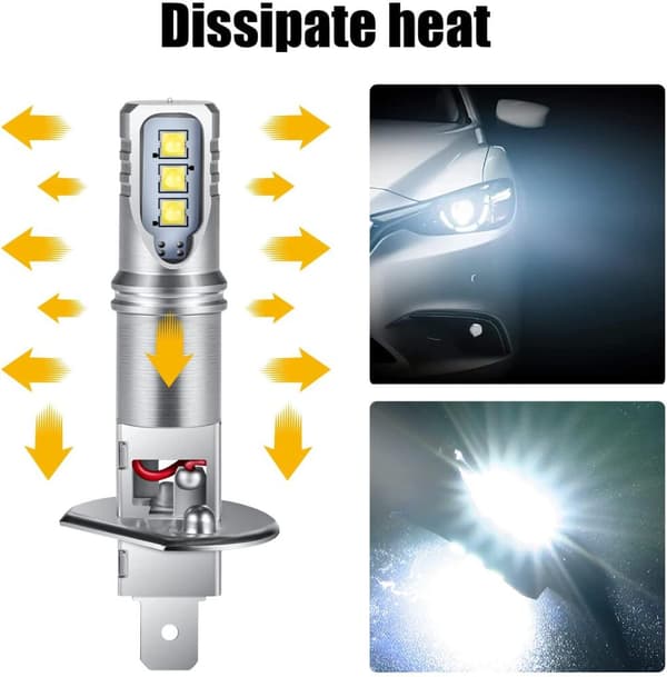 2-pack LED-strålkastarlampor 100W 6000K dimljus för bilstrålkastare