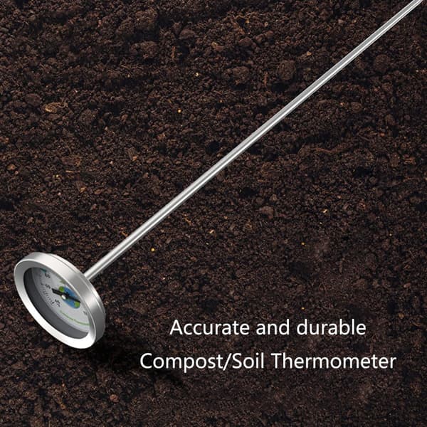Komposttermometer - Rostfri urtavla termometer kompatibel med hem- och trädgårdskompostering - 54 mm diameter