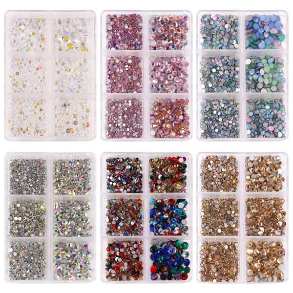 Självhäftande glitterstenar set, 1000 st glitterstenar för pyssel
