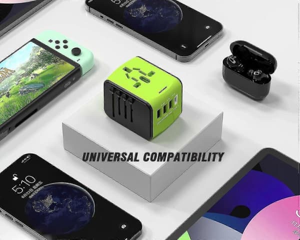 Universal Internationell Reseadapter, Allt-i-ett Europeisk Reseadapter med 2.4a 3xusb-a 3.0a 1xusb C Väggladdare och Global AC
