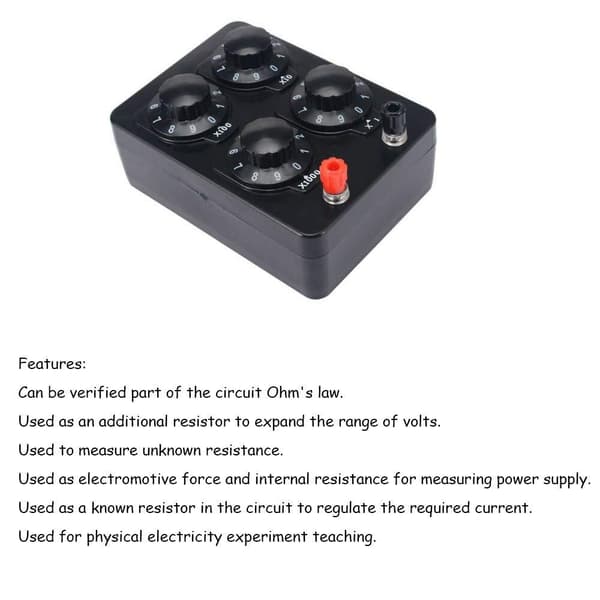 0-9999 Ohm Enkel Resistanslåda Precision Variabel Dekadmotstånd Undervisningsinstrument