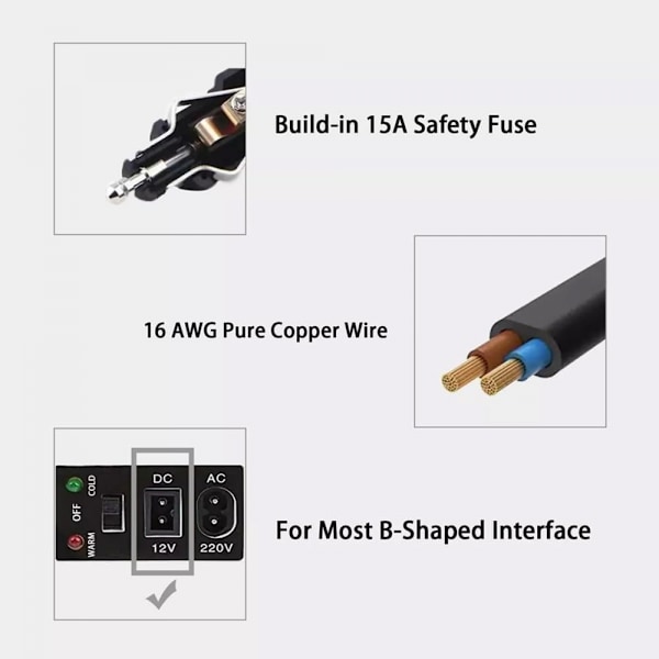 12V Strömkabel 2m Cigarettändarplugg