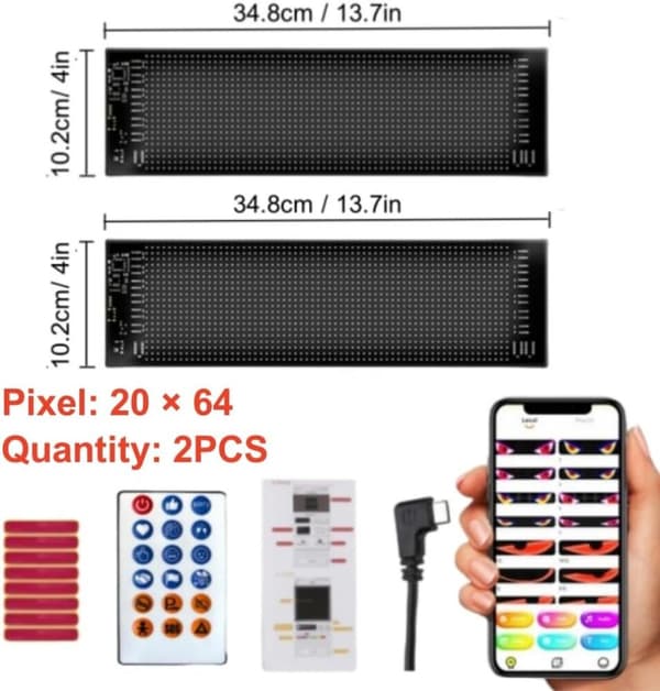 2025 Ny Modell Lastbil Devil Eye LED Matrix Pixel Panel Mjuk Vikbar Belysningsdisplay med Texttavla