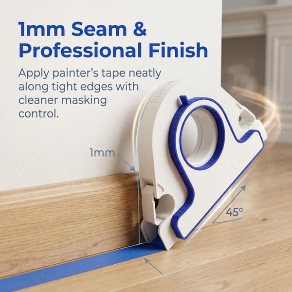 Masking Master Paint Tape Applicator, a precision tool for one-step paint tape application, suitable for baseboards, windows, and door frames