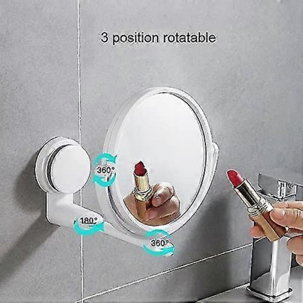Suction Cup Wall Mirror Bathroom Mirror Makeup Mirror Wall Mounted Mirror 360 Adjustable Double-Sided Magnifying Mirror Table Mirror