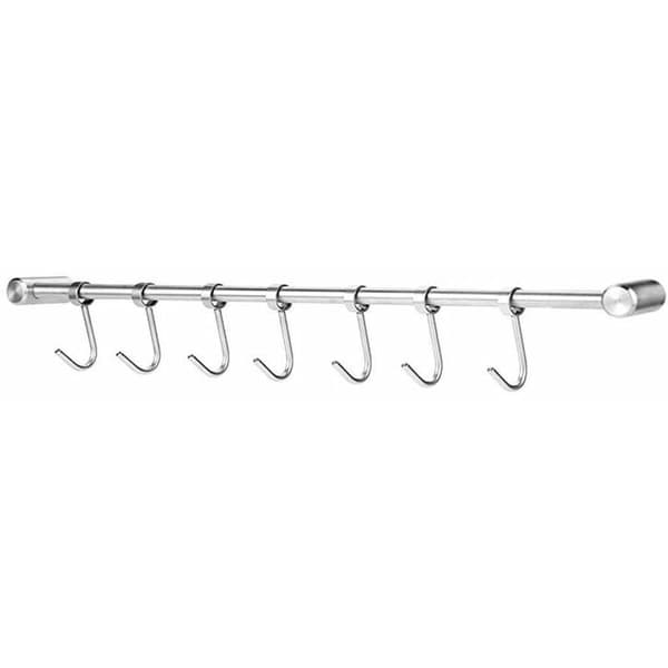 7-hook Stainless Steel 304 Kitchen Rail, Hanging Rod for Kitchen Utensils, Pot Holders, Cup Holders with Hooks, Kitchen Accessories