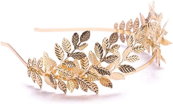 Brudekrone med blader, diadem, gull
