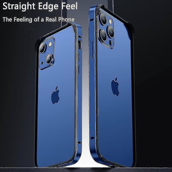 Metal Frame Bumper Case Compatible 14 Pro Max/14 Pro/14 With Raised Edge Black Black iPhone 14 Pro