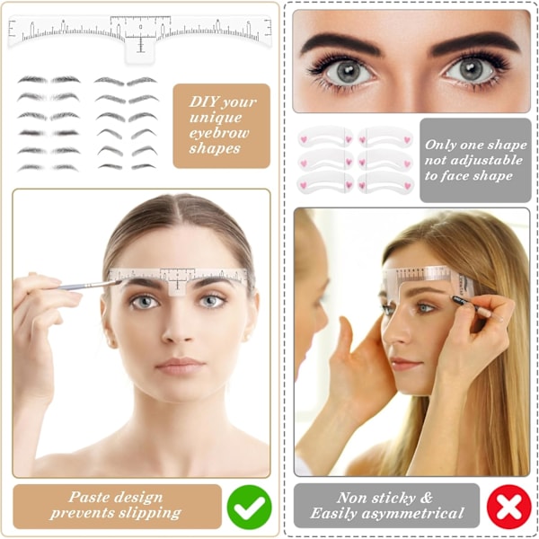 50 st Eyebrow Stencils - Disposable Eyebrow Stencils, Microblading Eyebrow Stencil, Eyebrow Measuring Tool, Eyebrow M