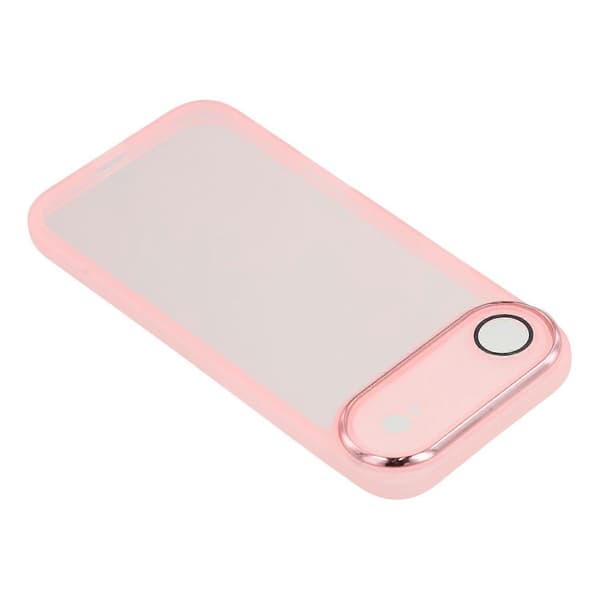 Compatible with iPhone 17 Air Case Electroplated Camera Frame TPU Phone Case Transparent Pink