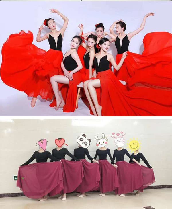 720 Silkeagtig Tynd Chiffon Elastisk Talje Lang Dansekjole til Mavedans Sort Sort 100cm