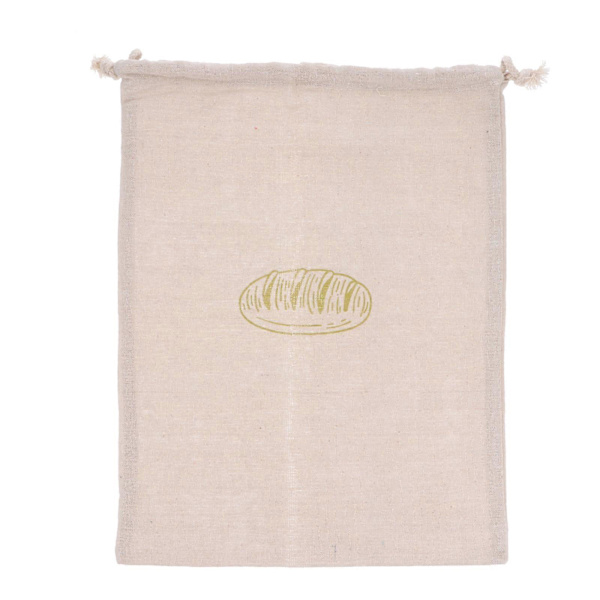 1 pc Durable Linen Bread Bag Unbleached Bread Bag Loaf Bag Drawstring Bag