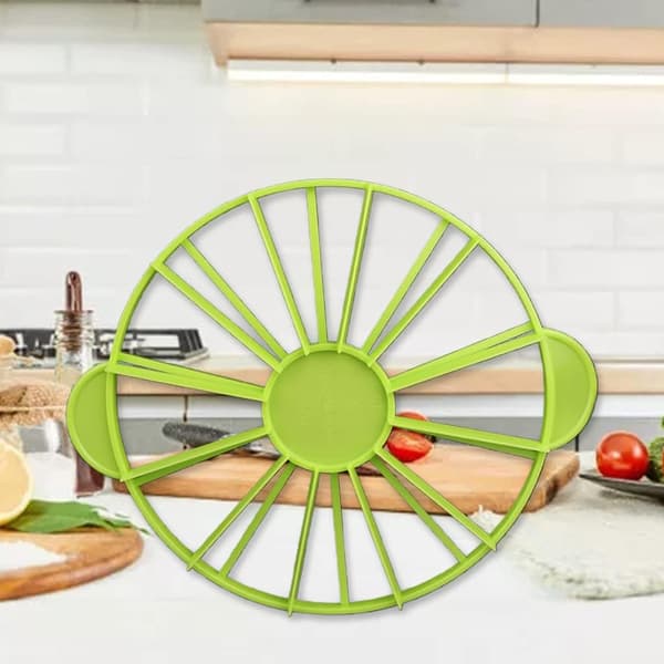 Green Plastic Cake and Pie Divider: Multifunctional Round Marker for 10/12 Equal Slices – DIY Baking Tool for Cheesecake, Pizza & Pie