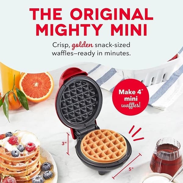 Mini Waffle Maker, Compact Non-Stick Breakfast Sandwich Maker for Waffles, Pancakes, Hash Browns and Quick Snacks, 220V