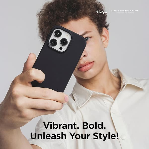 Liquid Silicone Case Compatible with iPhone 15 Pro, Premium Silicone, Full Protective Cover - Black