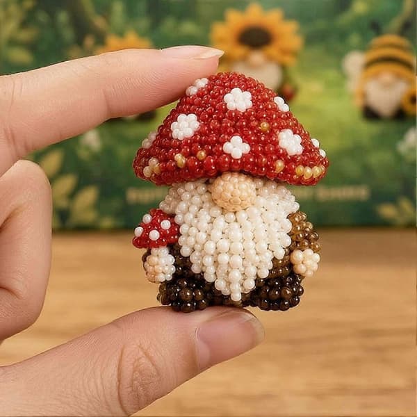 Small 3D Beaded Animal DIY Kit, Small 3D Beaded Decoration Kit, Creative 4-Pack DIY Goblin Beaded Kit A