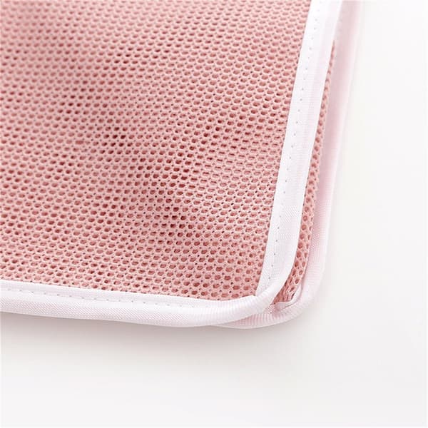Vaskepose, sammenleggbar nylon vaskepose, skittentøyskurv, bærbar vaskepose, handlepose (rosa)