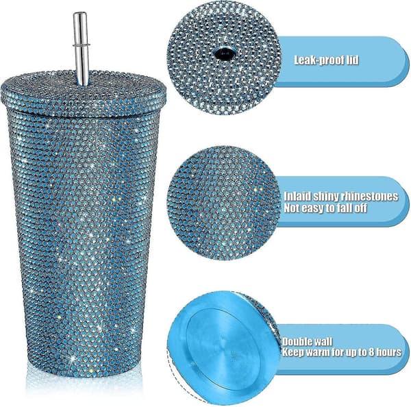 Bling-timanttivesipullo glitterillä ja kannella