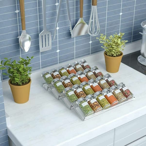 Spice Drawer Organizer, Extendable 4-Tier Clear Acrylic Spice Rack, Kitchen Drawer Spice Insert for Efficient Storage, Transparent