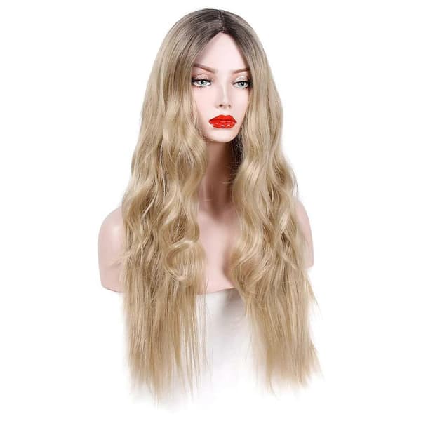 Damper Gold Micro Curl Set Wavy Curl Wig Can Be Straightened And Curled
