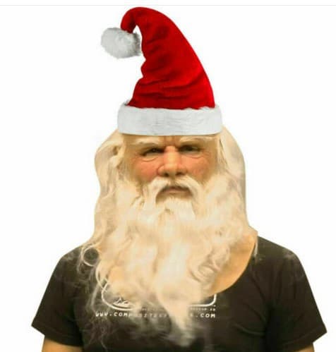 Skjeggete bestefar morsom julemaske bar hode gammelt latekshode