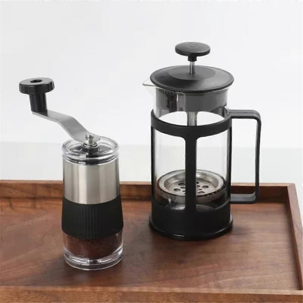 Manual Coffee Grinder - Stainless Steel with Ceramic Grinding Core, Hand-operated Bean Grinder, Compact