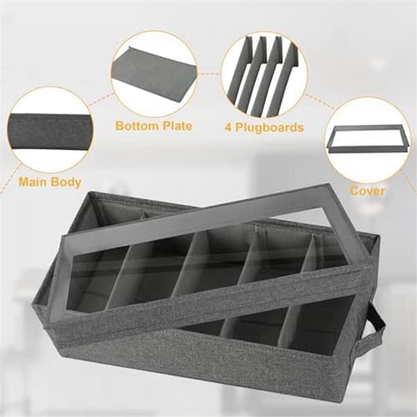 Cutlery and Utensil Storage - Durable Cutlery Box with Adjustable Divider, 5 Compartments