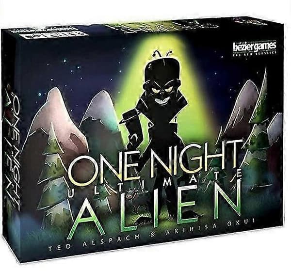 Engelsk versjon brettspill One Night Ultimate Werewolf Alien