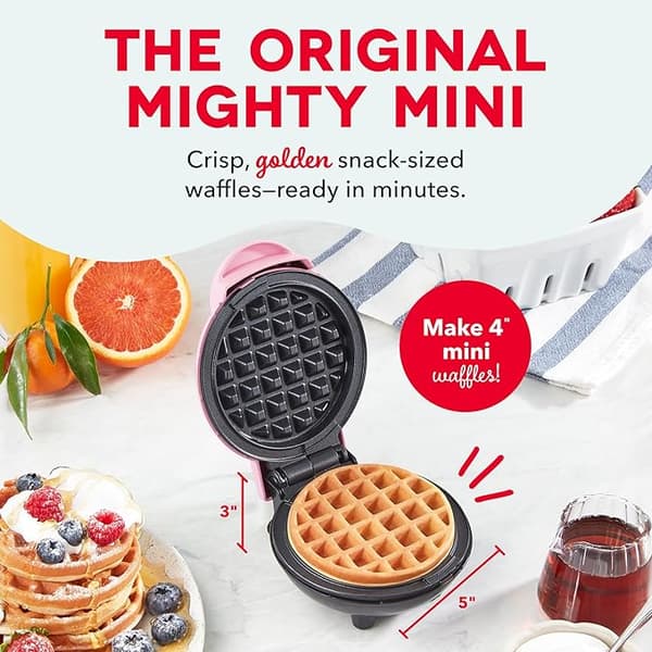 Mini Waffle Maker, Compact Non-Stick Breakfast Sandwich Maker for Waffles, Pancakes, Hash Browns and Quick Snacks, 220V