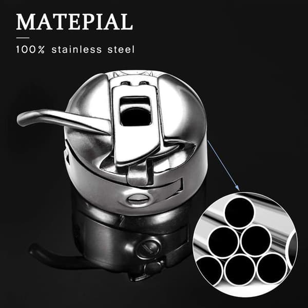 4 Pieces Stainless Steel Bobbin Case for Front-Loading Sewing Machine Compatible with 15 Models