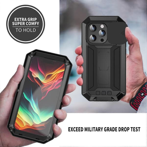 Skyvbart Kamera IP54 Liv Vanntett Holder Mobilskall Svart Black Black For iPhone 15 Pro Max
